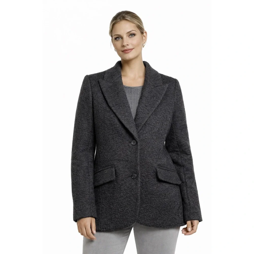 ELLEN TRACY Women's Charcoal Textured Blazer Jacket‎ Size M